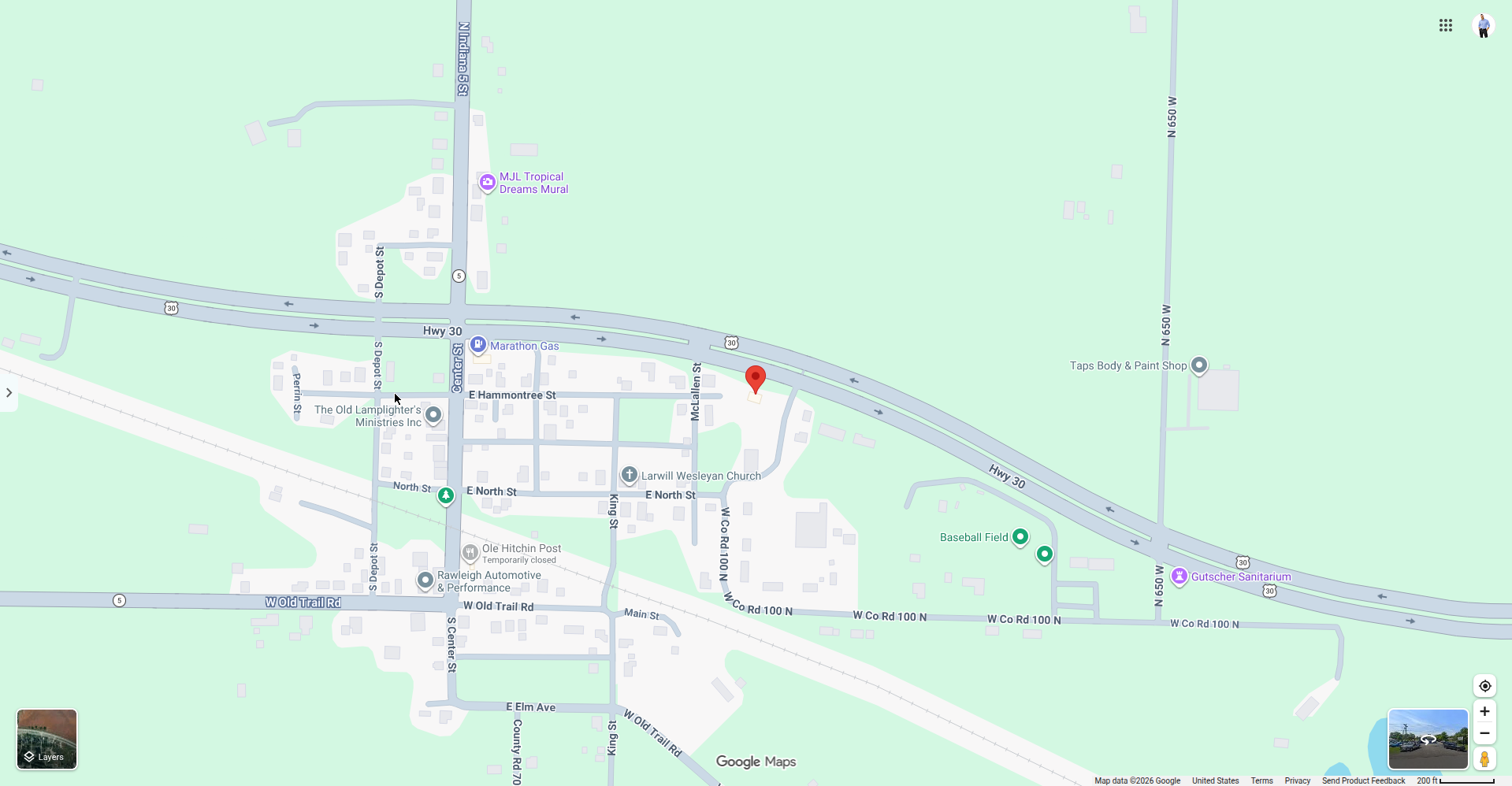 24/7 Cars Larwill location map